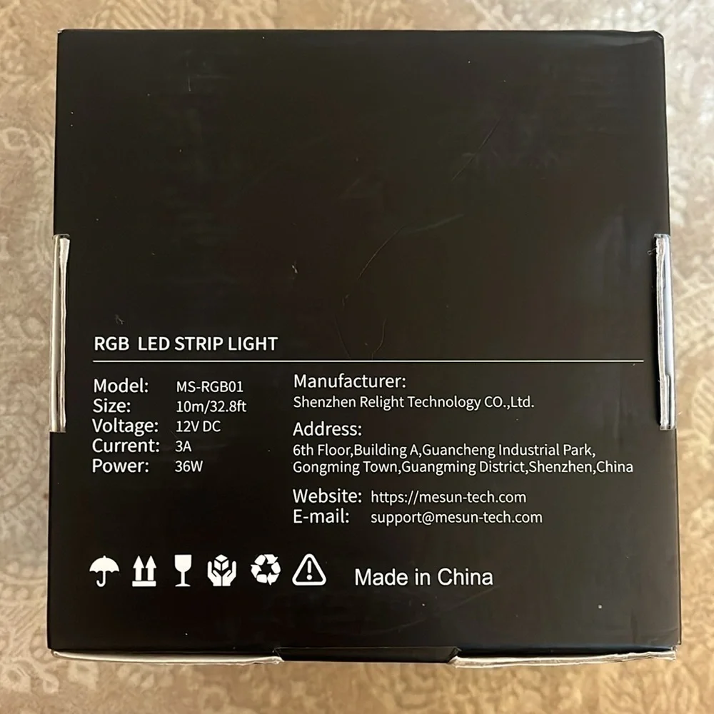 Brand New RGB LED Strip Lights Color Changing 32.8' 10m Remote 3M Adhesive Clips
